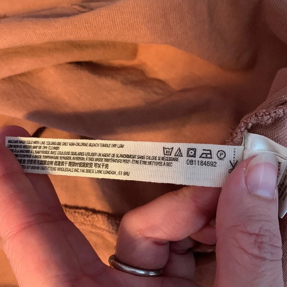 FRee people beach size XS on repeat terracotta clay color front pleat seams long - Picture 9 of 10